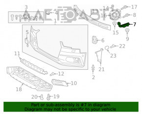 Suportul de prindere a bara de protectie fata pe aripa stanga Audi A4 B9 17-19