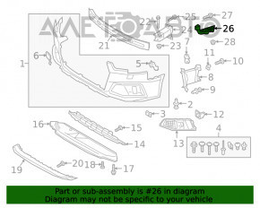 Крепление переднего бампера на крыле правое Audi A4 B9 17-19 новый OEM оригинал