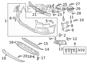 Suportul de prindere a bara de protectie fata pe aripa dreapta Audi A4 B9 17-19 nou OEM original