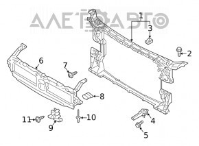 Suportul grilei radiatorului Audi A4 B9 17- nou, neoriginal.