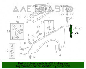 Garnitură aripă ușă-stânga Audi A4 B9 17-19 nou OEM original