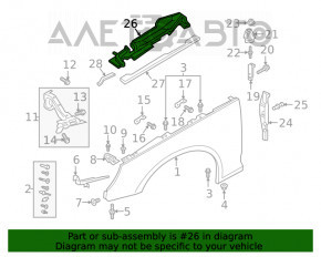 Garnitură aripă capotă - aripă stânga Audi A4 B9 17- spate nou OEM original