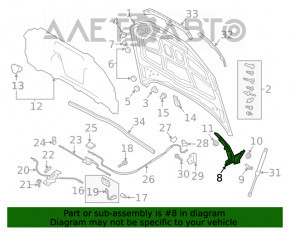 Петля капота правая Audi A4 B9 17- OEM