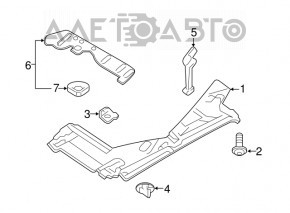 Protecția fundului spate stânga pentru Audi A4 B9 17- are prinderea ruptă.