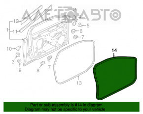 Garnitura de etanșare a cadrului ușii, dreapta față, Audi A4 B9 17-