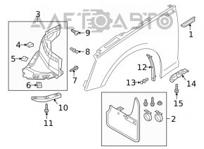 Bara de noroi din față stânga Audi A4 B9 17-19 zgârieturi.