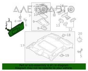 Козырек левый Audi A5 F5 17- черн, без крючка