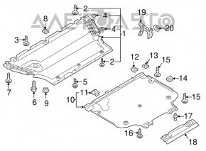 Protectie tractiune fata stanga Audi A5 F5 17 - nou original OEM