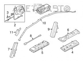 Airbagul de pasager din bordul Audi A4 B9 17-