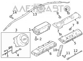 Airbag-ul genunchiului pentru șoferul din partea stângă Audi A4 B9 17-