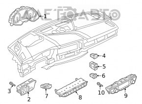 Blocul de butoane de pe panoul frontal Audi A4 B9 17- negru