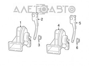 Semnalul high stânga pentru Audi A4 B9 17- cu suport nou OEM original