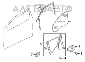 Motorul geamului electric din față stânga pentru Audi A4 B9 17-