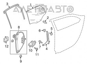 Geam electric cu motor spate stânga Audi A4 B9 17-