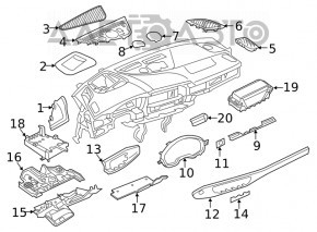 Capacul spațiului picioarelor șoferului Audi A5 F5 17-