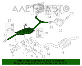 Silentioză spate cu două tuburi pentru Audi A4 B9 17- 2.0T