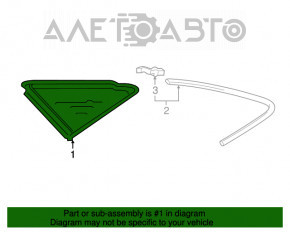 Geamul surd din spate, dreapta, Audi A4 B9 17-19 crom