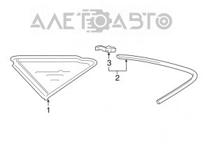 Geamul surd din spate, dreapta, Audi A4 B9 17-19 crom