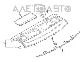 Полка задняя Audi A4 B9 17- черная, Bang and Olufsen, выгорела ткань