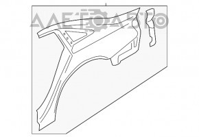 Четверть крыло задняя левая Audi A4 B9 17- на кузове, черная