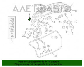 Отбойник крышки багажника левый Audi A4 B9 17-18 на крышке, малый