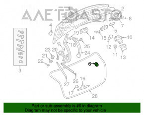 Bara de protecție a capacului portbagajului stânga Audi A4 B9 17-18 pe caroserie, spate