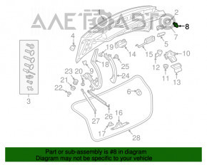 Bara de protecție a capacului portbagajului stânga Audi A4 B9 17-18 pe capacul