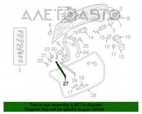 Amortizorul capacului portbagajului Audi A4 B9 17-