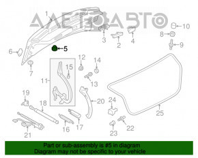 Bara de protecție a capacului portbagajului dreapta Audi A6 C7 12-18