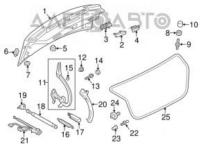 Bara de protecție a capacului portbagajului dreapta Audi A6 C7 12-18