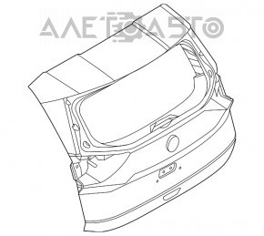 Ușa portbagajului goală Nissan Rogue 21-23 S