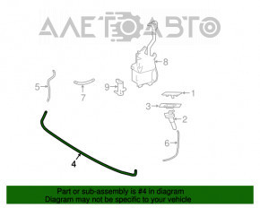 Furtunul de spălare a farurilor asamblat pentru Lexus RX350 RX450h 16-22, nou, original