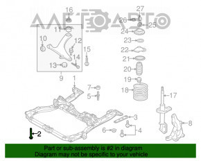 Șuruburile de fixare a suportului spate al șasiului, set de 4 bucăți, pentru Subaru Outback 15-19.