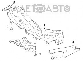 Şuruburile de fixare a suportului frontal al subramei, 4 bucăţi, Subaru Forester 19- SK 115mm