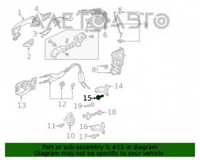 Şuruburi balamale uşă faţă stânga superioară, 2 bucăţi, Honda Clarity 18-21 SUA, pe caroserie.