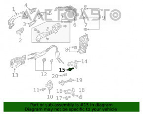 Şuruburi balamale uşă spate stânga sus 2 buc Honda Clarity 18-21 SUA pe caroserie