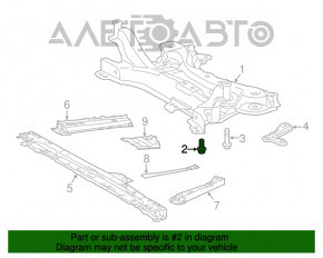 Șuruburile de fixare a suportului de subrame frontal, set de 4 bucăți, Toyota Prius 30 10-15