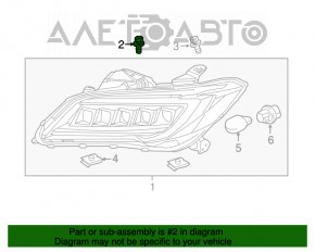 Șuruburile farurilor din fața dreapta, 5 bucăți, Honda Clarity 18-19 SUA LED