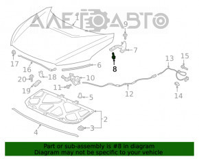 Şuruburi balamale capotă dreapta 2 bucăți Honda Clarity 18-21 SUA pe capotă