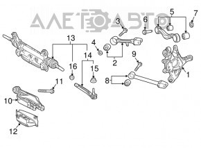 Șuruburile de fixare a barei spate, set de 2 bucăți, pentru Toyota Prius 30 10-15, lungime 122mm.