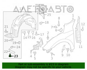 Şuruburile aripii din faţă dreapta, 7 bucăţi, pentru Honda Clarity 18-21 SUA.