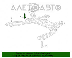 Șuruburile de fixare a suportului de subrame frontal, set de 2 bucăți, pentru Honda Insight 19-22, dimensiuni 14x45.