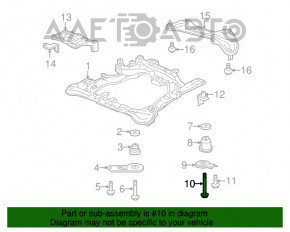 Șuruburile de fixare a suportului de subramă frontală, 2 bucăți, Honda Accord 13-17, 150 mm.