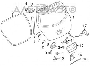 Blocare portbagaj Nissan Leaf 11-17 nou OEM original