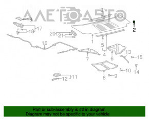 Отбойник капота левый Lexus RX300 RX330 RX350 RX400H 04-09