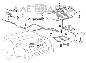 Отбойник капота левый Lexus RX300 RX330 RX350 RX400H 04-09