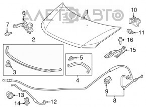 Suportul de fixare a barei de sprijin a capotei pentru Honda Insight 19-22