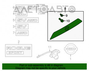 Capac portbagaj Nissan Rogue Sport 17-19