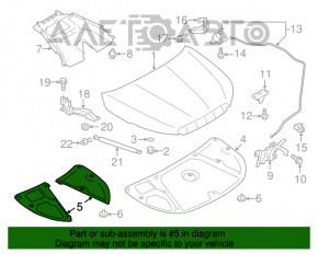 Izolația capotei dreapta pentru Subaru Forester 14-18 SJ 2.0