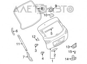 Отбойник двери багажника Nissan Rogue 14-20